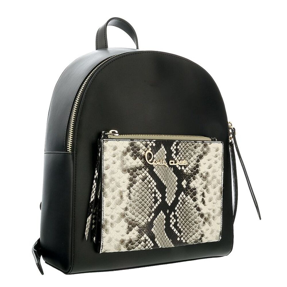 Roberto Cavalli Class Black Medium Structured Susan Backpack